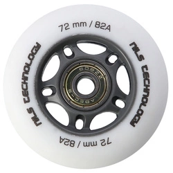 Kółka PU 72x24 82A białe matowe (4 szt.) + łożyska ABEC-9 (8 szt.) zestaw NILS EXTREME