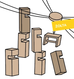 Gra integracyjna Wieża DŻWIG, wieża współpracy żółta