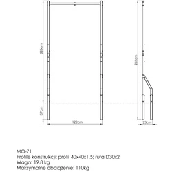 Drążek do podciągania zewnętrzny z uchwytem na worek MO-Z1 - Marbo Sport