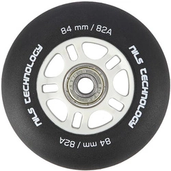 Kółka PU 84x24 82A czarne matowe (4 szt.) + łożyska ABEC-9 CHROME (8 szt.) zestaw NILS EXTREME