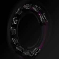 HHW11 PLUS SIZE HULA HOP BLACK Z WYPUSTKAMI I OBCIĄŻNIKIEM HMS