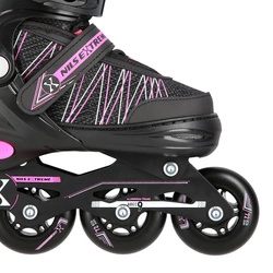 Łyżworolki z wym. pł. hokejową NH11912 A 2w1 black/pink rozm. M(35-38) NILS EXTREME