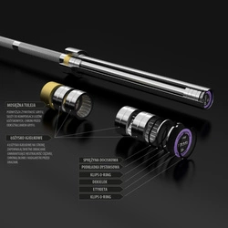 Gryf olimpijski 220 CM HMS z zaciskami LOCK JAW BLACK GO450