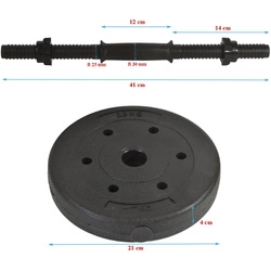 Hantla kompozytowa 11kg (10+1) Eb fit