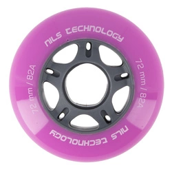 Kółka Nils Extreme PU 72x24 82A Różowe (4 szt.)