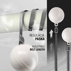 HULA HOP HHM16 WHITE z magnesem i obciążnikiem + LICZNIK HMS