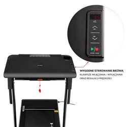 Bieżnia elektryczna z biurkiem LOOP12 (2 CZĘŚCI) HMS Multi gray