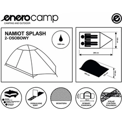 Namiot turystyczny 2 osobowy Splash z tropikiem Royokamp