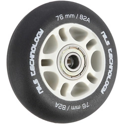 Kółka PU 76x24 82A czarne matowe (4 szt.) + łożyska ABEC-9 (8 szt.) zestaw NILS EXTREME